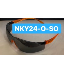 NKY24-O-SO Safety Spectacle Smoke Silver Mirror lens / Transparent Orange temple /Solid Orange Nose 